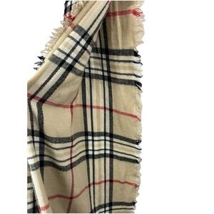 FRAAS Heritage Plaid Scarf Oversized Tan Black Red Old Money London Timeless